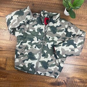DETRE M NWT boutique oversized camo puffer coat oversized red camouflage